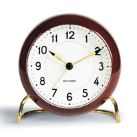 Arne Jacobsen Table Clock Station 43676 Burgundy
